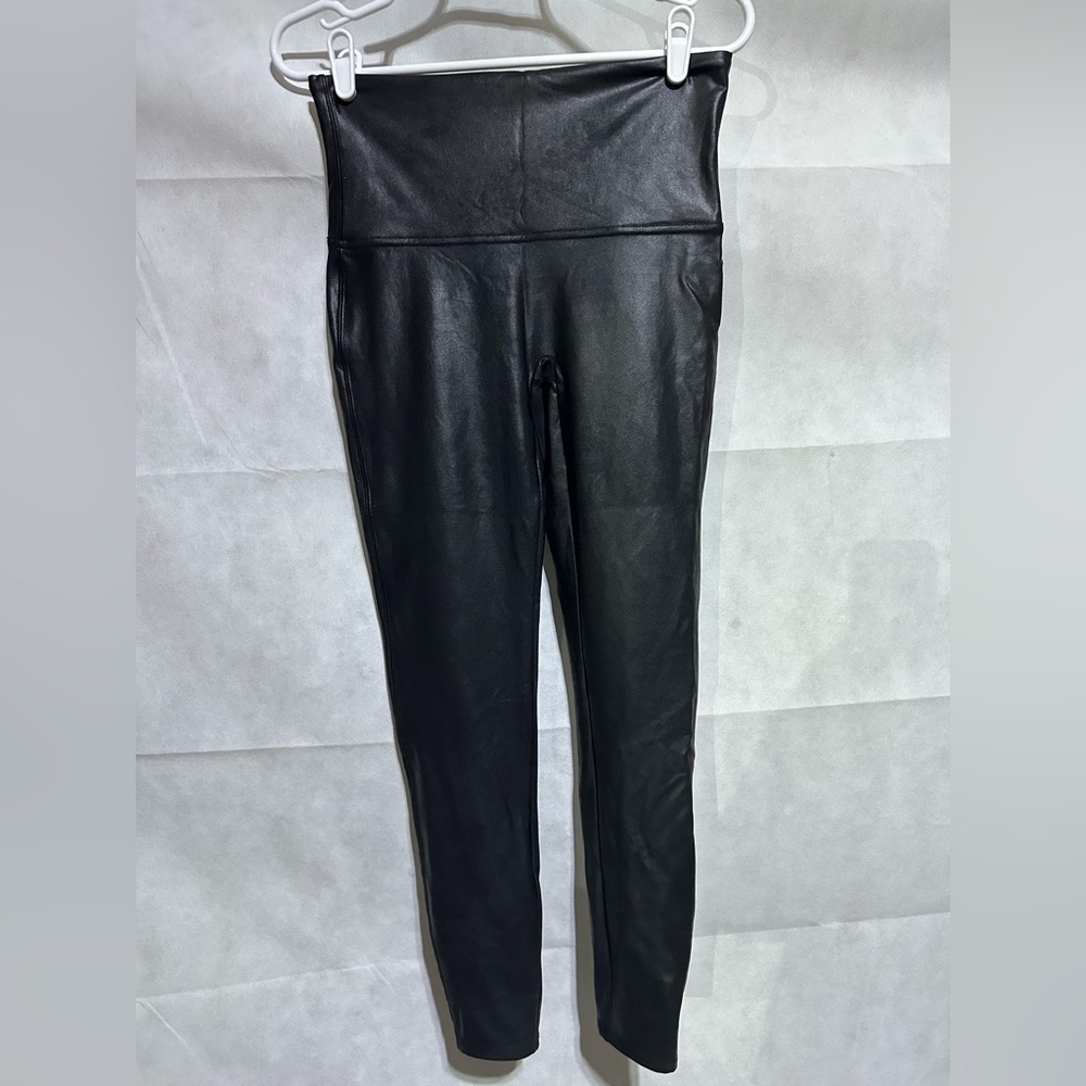 SPANX Women's XL 2437P Black Faux Leather Leggings Going Out Slimming NWOT